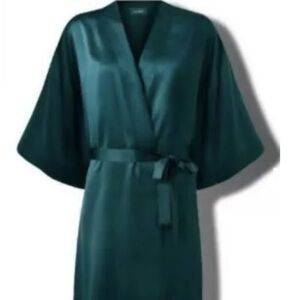 La Mer Deep Teal Satin Robe